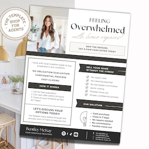 Folleto de marketing de propiedades en dificultades / Plantilla inmobiliaria de Canva / Generación de oportunidades de venta previa a la ejecución hipotecaria / Marketing de venta corta / Plantilla para agentes