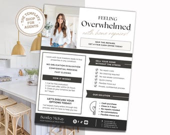 Distressed Property Marketing Flyer | Canva Real Estate Template | Pre-Foreclosure Lead Generation | Short Sale Marketing | Agent Template