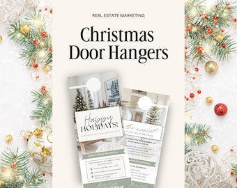 Christmas Real Estate Door Hanger | Realtor DoorKnocking | Real Estate Farming | Real Estate Marketing | Door Hanger | Realtor Christmas