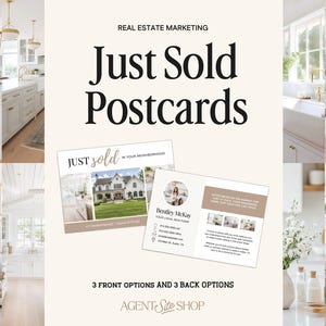 postale vient d'être vendu | de Carte postale de immobilier | Circulaire sur l'agriculture de quartier | Marketing des agents immobiliers | Modèle de toile | Expéditeur