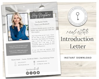 Real Estate Introduction Flyer | Real Estate Marketing | Canva Template | Real Estate Template | New Agent Flyer |  Real Estate Postcard