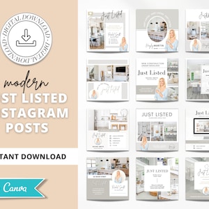 20 gerade gelistete Social Media Posts | Angebotsaktualisierungen | Just Listed Instagram Posts | Immobilienmarketing | Instagram | Facebook Post |Vol 1