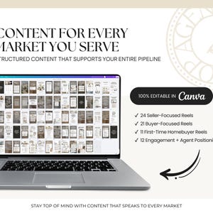 The image is an advertisement for a structured content platform called Canva, which provides a variety of content types for different markets.