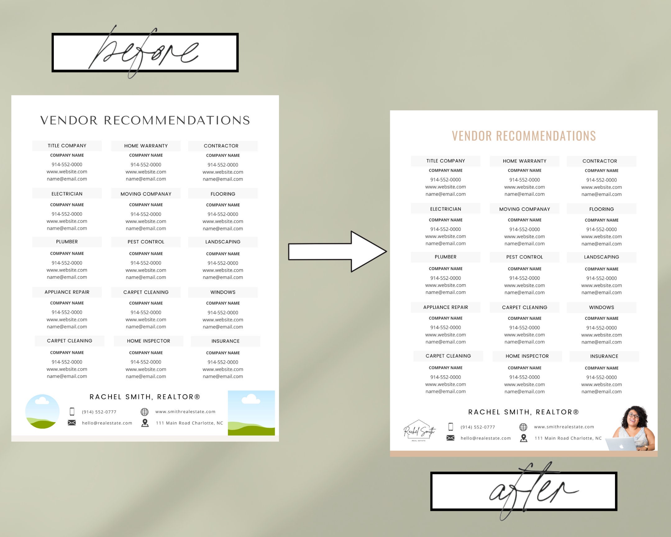 Vol 1 1 Page Vendor Recommendation List Canva Template | Etsy