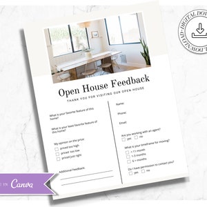 Open House Feedbackbogen | Agent Marketing Materialien | Tag der offenen Tür | Listing Präsentation | Verkäufer Guide | Kaufberatung | Vol 5