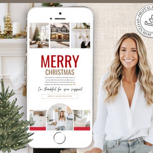 Digitale Textbare Weihnachtskarte für Immobilien | Textbare Weihnachtskarte | Winter-Immobilienmarketing | Winter | Immobilienmarketing