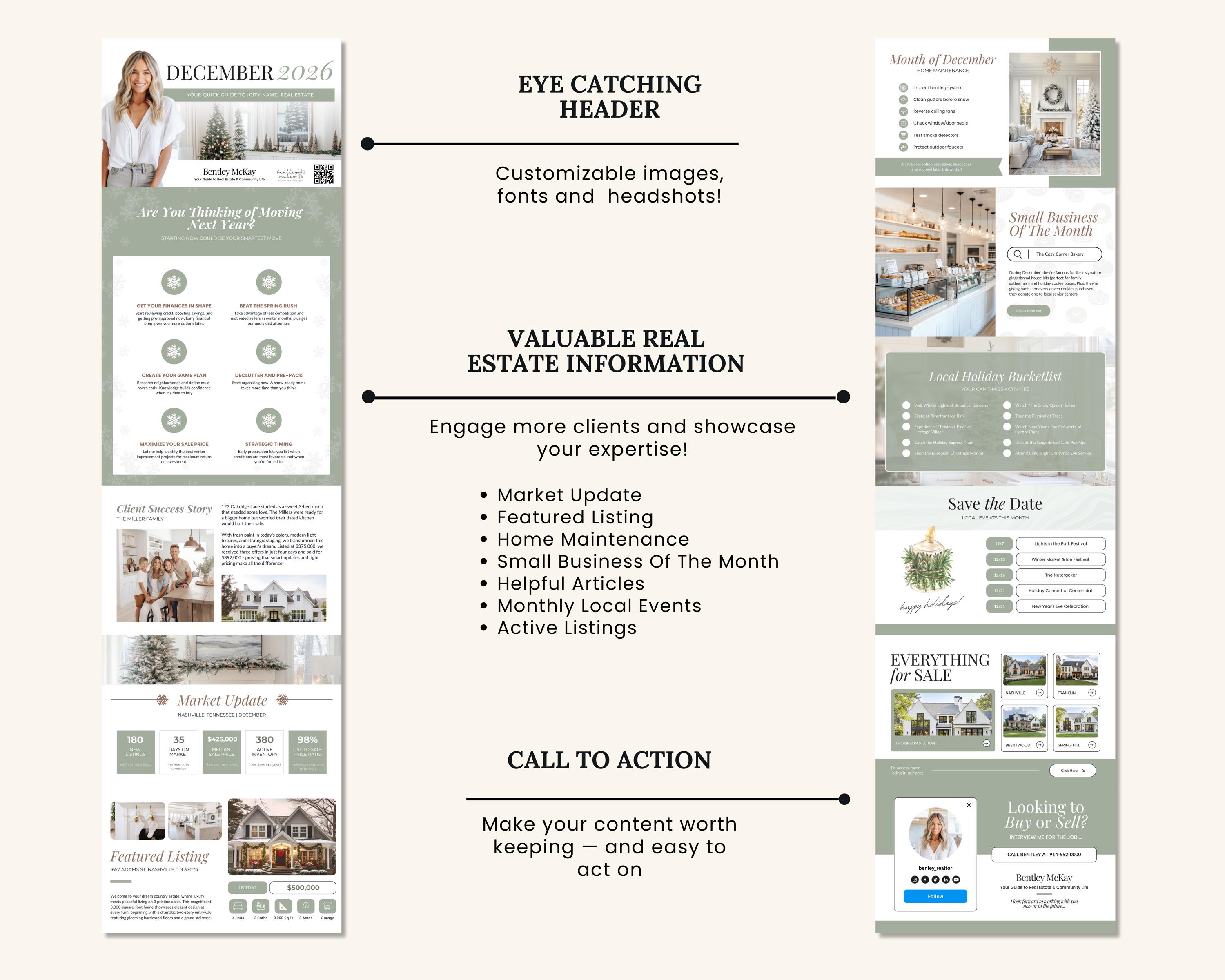 Monthly Real Estate Email Newsletter Bundle 2026 | Real Estate ...