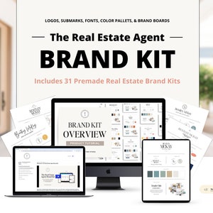 The Real Estate Agent Brand Kit | Pre-made Real Estate Logos | Real Estate Branding | Editable Logos | Real Estate Branding Kit Template