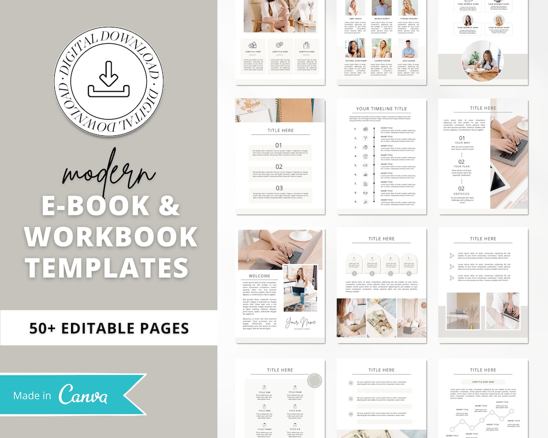 Ebook Canva Template for Entrepreneurs | Workbook Templates | Lead ...