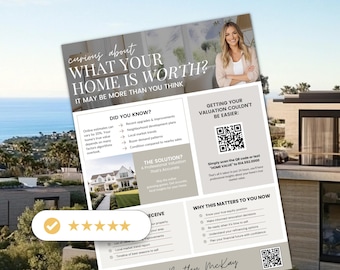 Home Wert Marketing Flyer | Grundbesitz Canva Vorlage | CMA Objekt Flyer | CMA Mailer | CMA Bleimagnet | Makramee Blei Magnet Flyer
