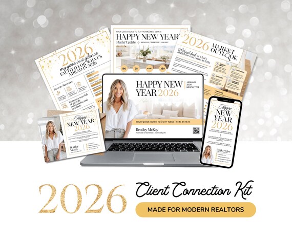 2026 Real Estate Client Connection Kit |  New Year Marketing Templates for Realtors | 2026 Realtor Marketing Kit Realtor Business Plan Goal