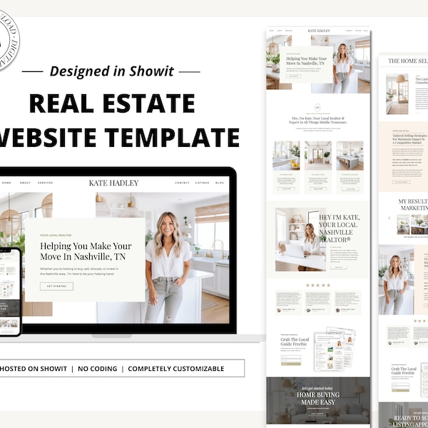 Real Estate Showit Website | Real Estate Agent Website Template | Showit Website Template | Website for Real Estate Marketing | Real Estate