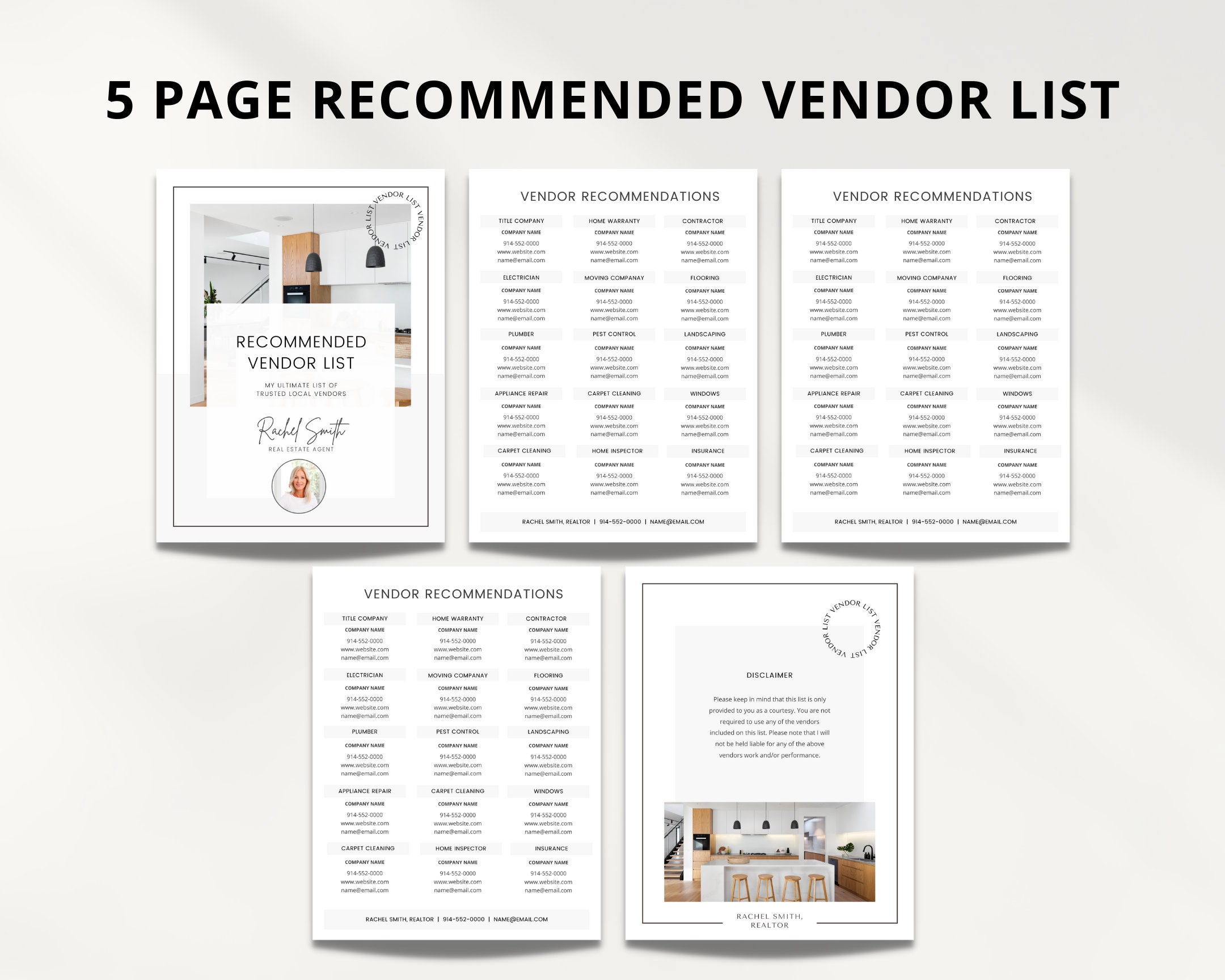 Vol 2 5 Page Vendor Recommendation List Canva Template | Etsy