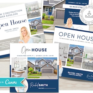 20 Open House Social Media Posts | Aktualisierungen des Immobilieneintrags | Tag der offenen Tür Instagram Posts | Immobilienmarketing | Canva Template | Vol 2