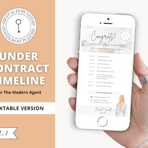 Under Contract Timeline for Real Estate | Text-able Real Estate Closing Checklist |  | Home Buyer Guide | Canva Real Estate Template | Vol 1