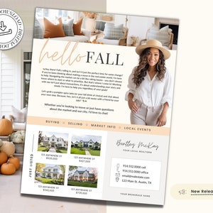 Fall Real Estate Flyer | Real Estate Marketing | Canva Template | Real Estate Template | Autumn | Real Estate Post | Pumpkin Spice | Card