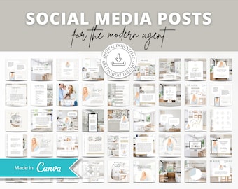 50 Real Estate Instagram Posts | Social Media for Real Estate Agents | Real Estate Marketing | Facebook Post | Real Estate Canva Templates