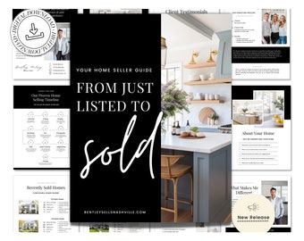 Real Estate Listing Presentation | Real Estate Marketing | Home Seller Guide | Listing Packet | CMA Packet | Prelisting Packet Canva | Canva