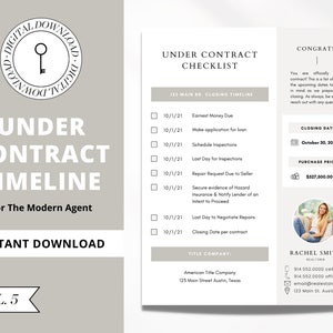 Under Contract Checklist for Realtors | Real Estate Template | Real Estate Home Buyer | Real Estate Checklist |  Buyer Checklist | Vol 5