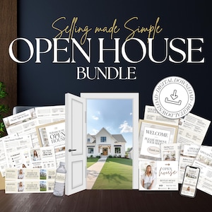 Open House Bundle | Real Estate Marketing Materials | Open House Sign In | Real Estate Marketing | Canva Template | Buyer Guide | Open House