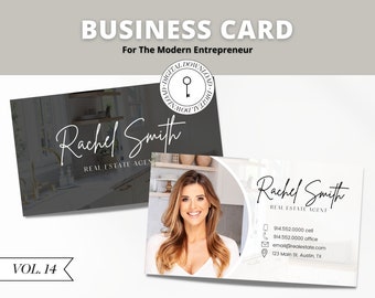 Real Estate Business Card Canva Template | Two-Sided | Real Estate Business Card | Entrepreneur | Interior Designer | Photographer | Canva