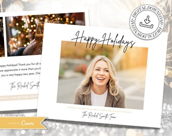 Holiday Real Estate Postcard | Business New Year Card | Canva Template | Printable Real Estate Marketing | Real Estate Farming Card | Winter