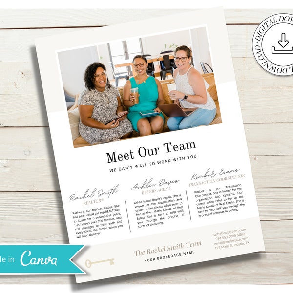 Meet the Team Marketing Flyer | Neighborhood Farming | Canva | Just Sold Marketing | Realtor Referral Flyer | Marketing Material | Vol 2