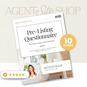 Pre-Listing Appointment Questionnaire | Listing Presentation Prep | Canva Template | Listing Consultation Prep Checklist | Listing Checklist