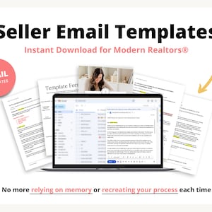 21 Seller Email Template | Real Estate Agents | Home Seller | Email Templates | Pre-List to Closing | Real Estate Email System | Seller