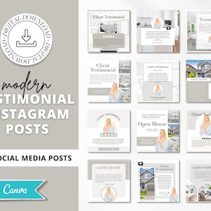 Kunden Testimonial Beiträge | Kundenrezensionen | Instagram Posts | Immobilienmarketing | Unternehmer Social Media Beiträge | Canva Posts | Bewertung
