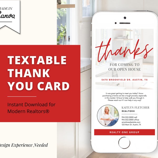 Digital Thank You Card | Real Estate Business Card | Open House Thank You Card | Real Estate Marketing | Entrepreneur | Invitation | Vol 5