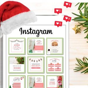 Kerst onroerend goed Instagram-berichten | Canva-sjablonen voor vastgoedmarketing | Sociale mediaberichten over onroerend goed | Wintervakantie onroerend goed