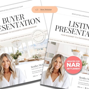Real Estate Listing Presentation & Home Buyer Presentation Bundle | Real Estate Marketing | Home Buyer Guide | Home Seller Guide | Canva