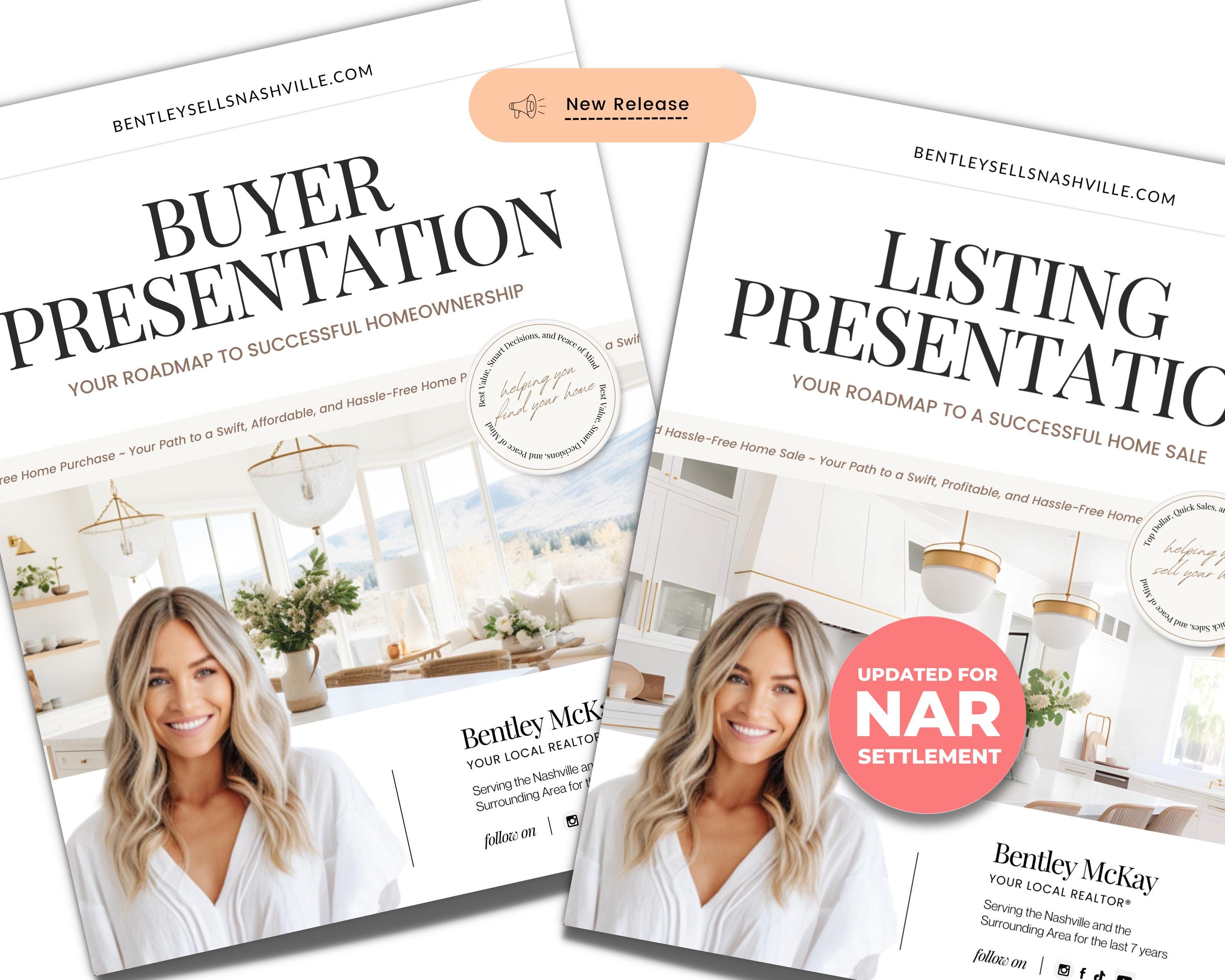 Real Estate Listing Presentation & Home Buyer Presentation Bundle | Real Estate Marketing | Home Buyer Guide | Home Seller Guide | Canva