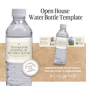 Sjabloon voor open huis waterfles | Opendeurdag | Materiaal opendeurdag | Vastgoedmarketing |Waterfles | Opendeurdag vastgoedmarketing