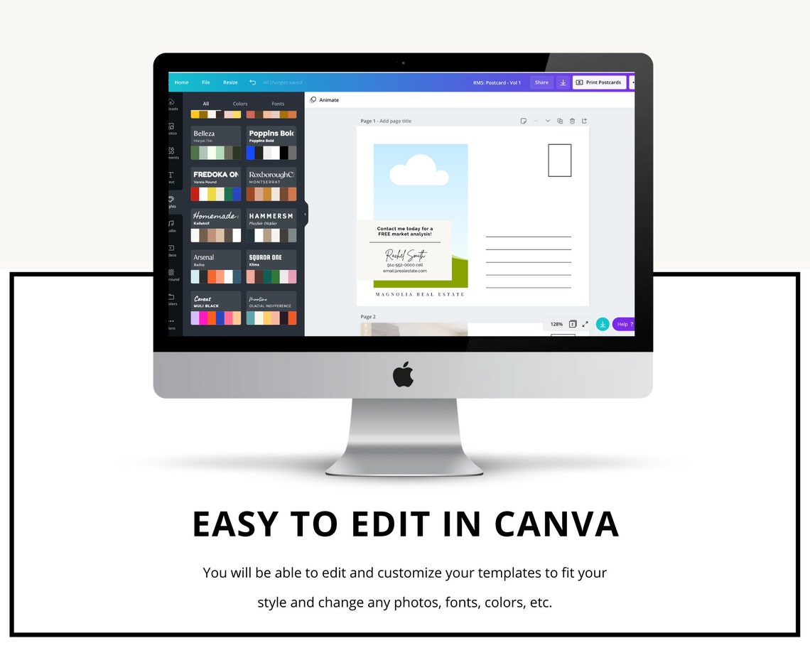 Vol 2 Market Update Postcard Canva Template Printable Real Etsy