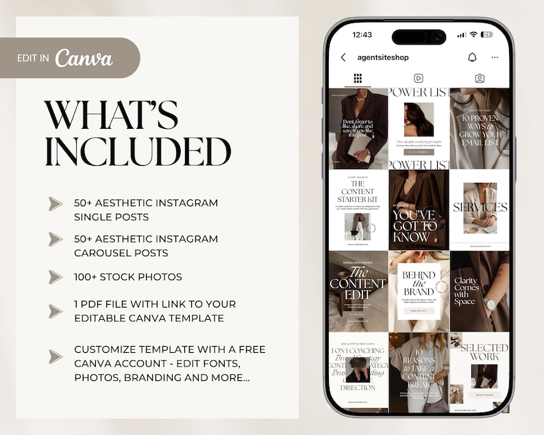 Coaching Instagram Canva Template | Luxury Social Media Posts ...