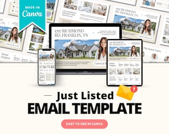 Just Listed Email | Real Estate Email Template | New Listing Announcement | Email Marketing | Real Estate Farming | Real Estate Marketing |