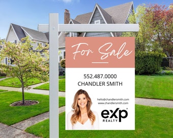 Real Estate Yard Sign | For Sale Yard Sign | Customizable For Sale Signage | Real Estate Marketing | Canva Template Modern Sold Sign | Open