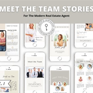10 Meet the Team Social Media Stories | Real Estate Instagram Stories | Real Estate Marketing | Real Estate Social Media | Canva | Vol 1