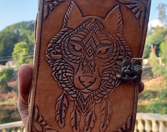 Handmade Embossed Leather Journal: Celtic Diary Notebook