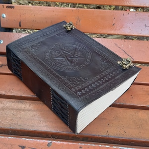 Handmade 600 Page journal Pentagram Leather Journal Diary Writing Journal Book of shadows Extra Large Fat leather journal Gift for Christmas