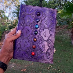 Handgefertigtes Leder Journal Zauberbuch der Schatten Notizbuch Sieben Stein Journal großes blanko Buch für Reise Leder Journal Notebook Tagebuch