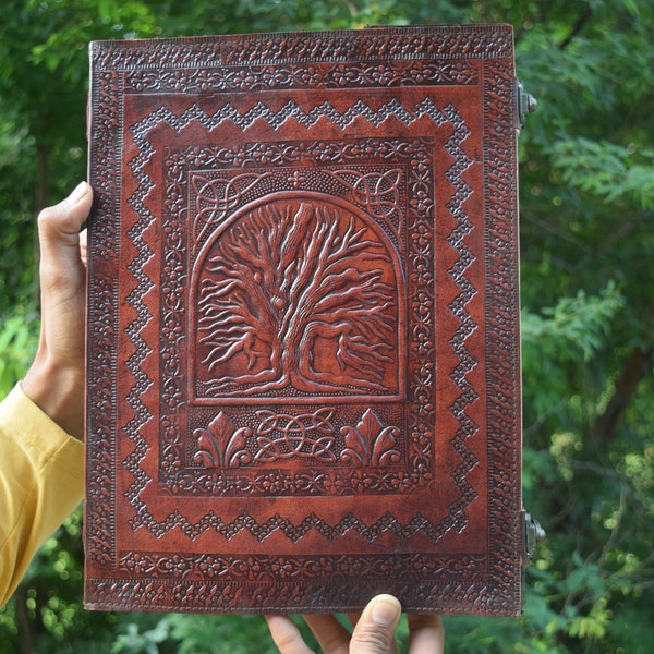 600 Page Large Tree of life leather journal, Spell Book, Writing Journal, Handmade Notebook, Lined/Unlined Paper Journal, Book of Shadows