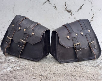 Handmade Leather Bag Motorcycle Saddle Bag 2 Side Luggage bag Motorcycle Panniers Saddlebags for Bike