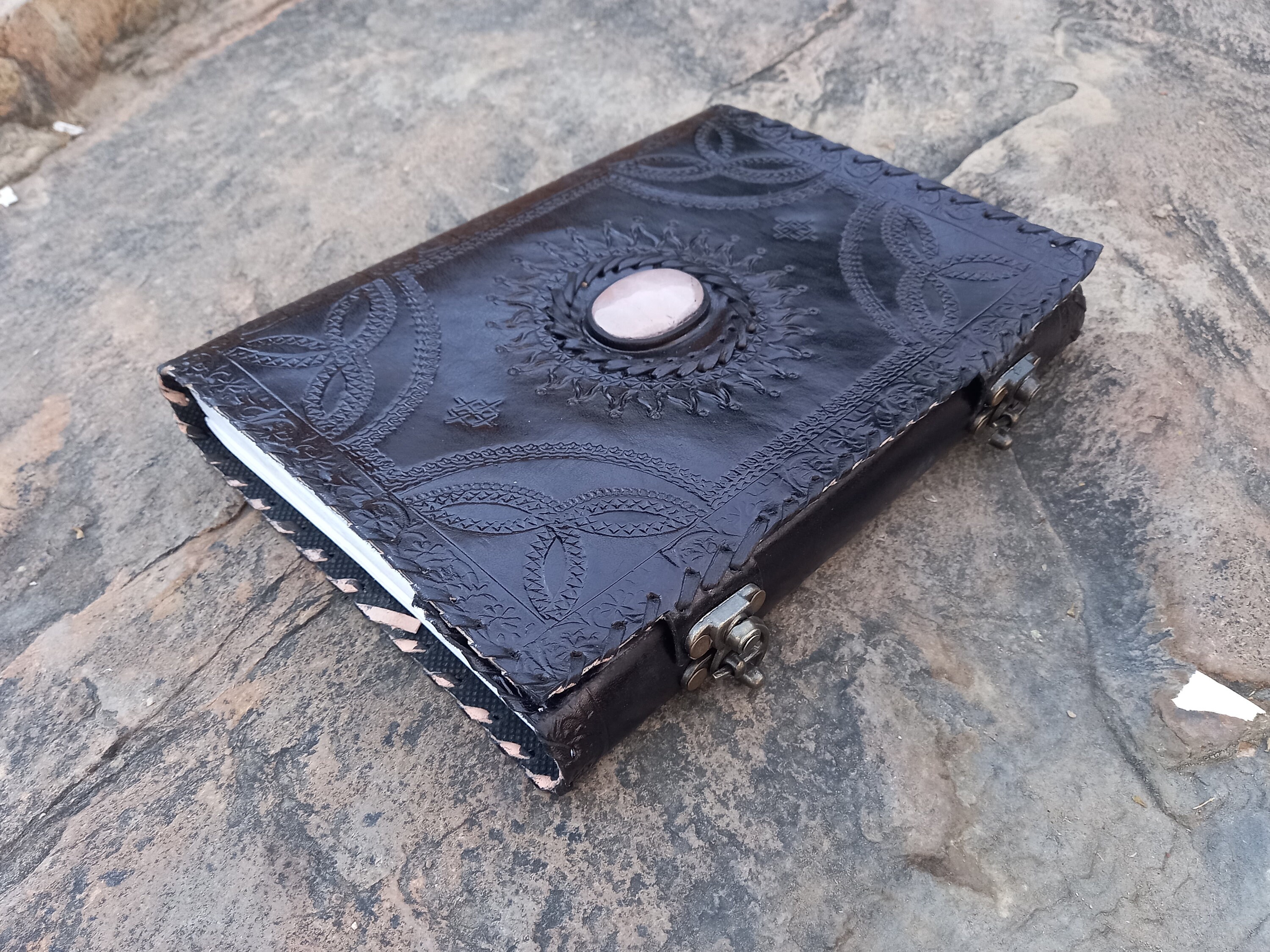 Handmade Large Notebook Leather Journal With Lock Refillable Etsy