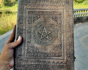 Personalized Leather Ring Binder: A4 Portfolio with Pentagram Design
