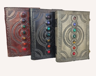 Personalisiertes Lederbuch: Seven Stone Vintage Notizbuch, gefüttert oder ungefüttert