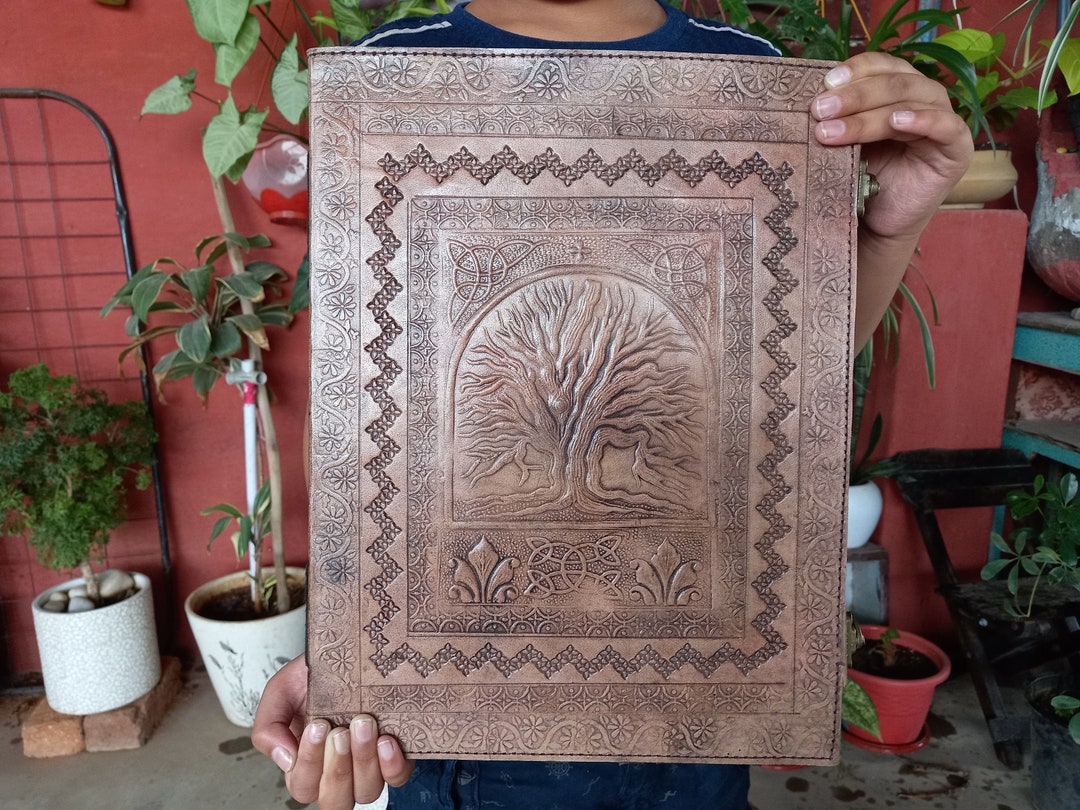 Handmade Tree of Life Leather Journal: Extra Large Refillable Notebook ...