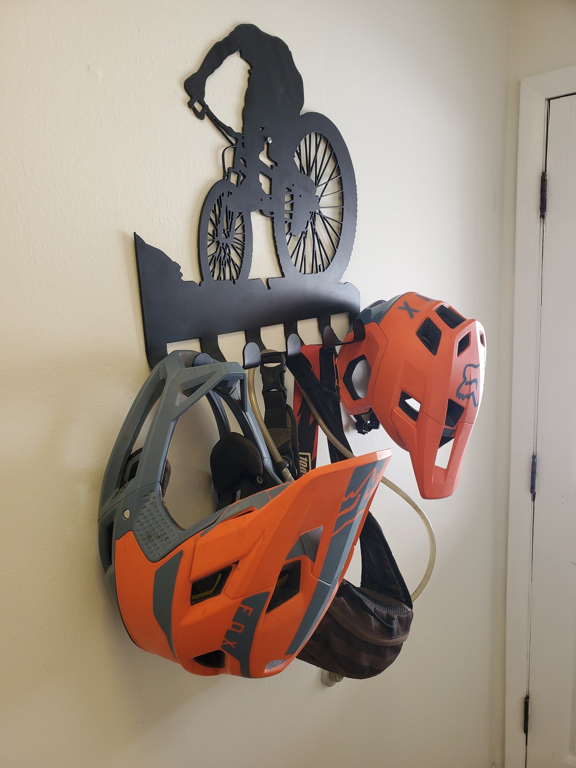 Mountain Bike Gear Rack / Metal Wall Decor / Mountain Biking Etsy